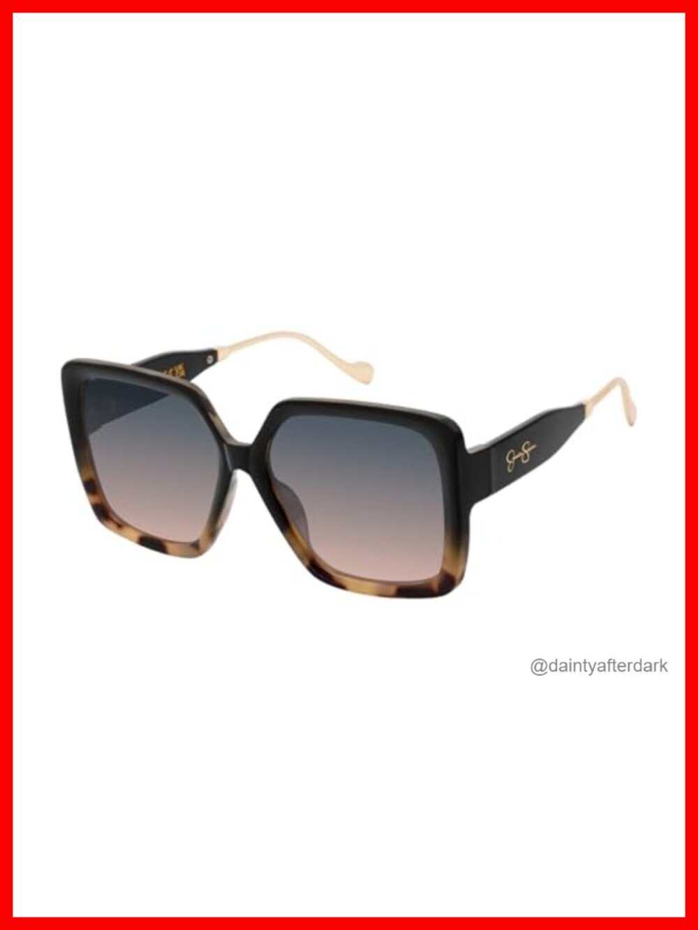 Oversized Square Sunglasses Rectangular Ombre UV Protection